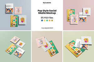 Pop Style Social Media Mockup