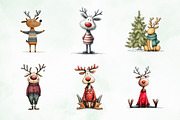 Quirky Funny Christmas Reindeer PNG, an Illustration by Creative Art (Thumbnail 3 of 14)