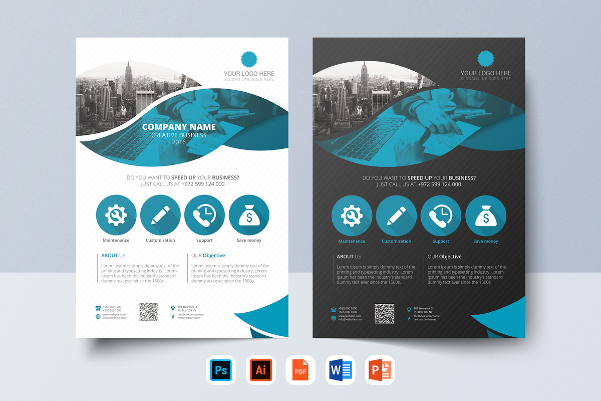 Corporate Flyer Template 04, a Flyer Template by BrochuresFactory