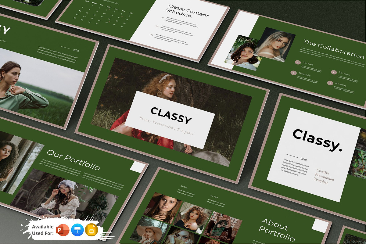 Classy Beauty Presentation Template, a Presentation Template by Analogous Temp (Photo 1 of 5)