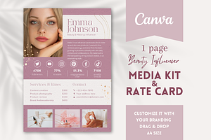 Beauty Influencer Media Kit Pink