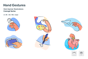 Hand Gestures Doodle Line Icons, an Outline Icon by Vectopus.com (Thumbnail 2 of 3)