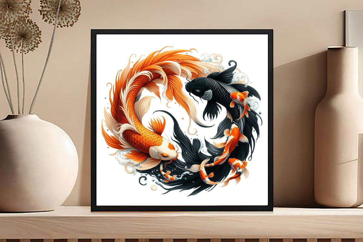 Japanese Koi Fish Sublimation Clipar, an Illustration by DreamCafeArt (Photo 8 of 9)