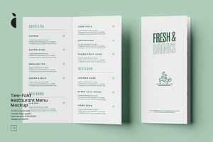 Restaurant Menu Mockup Two Fold