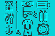 Diving Set Outlined & Colored, an Icon by DeniseUytiepo (Thumbnail 3 of 5)