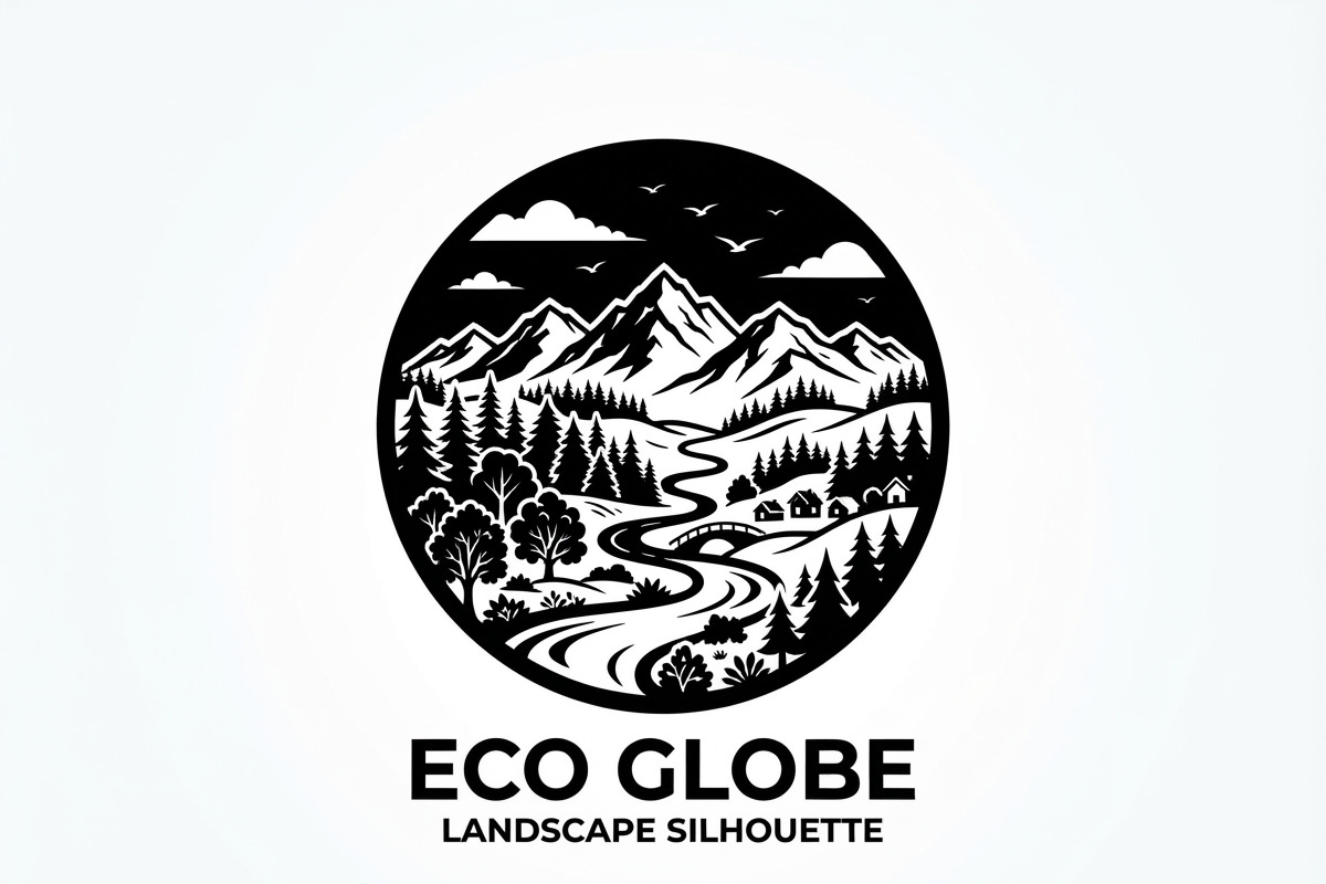 60 Eco Globe Landscape Silhouette, a Technology Illustration by Amazin_art (Photo 19 of 49)