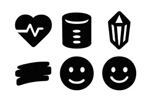 Black icons representing health, a Technology Illustration by ZinetroN