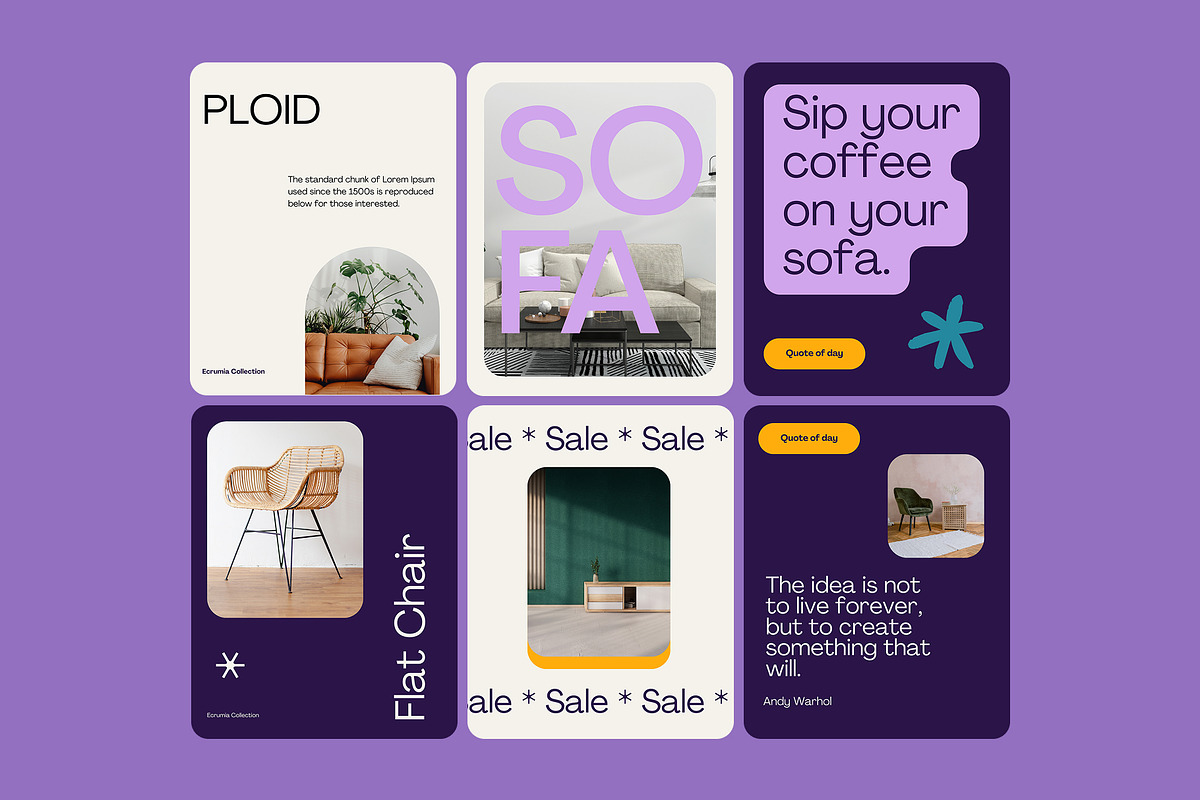 Furniture & Interior Post Bundle, a Social Media Template by Wolf Theory Studio (Photo 3 of 12)