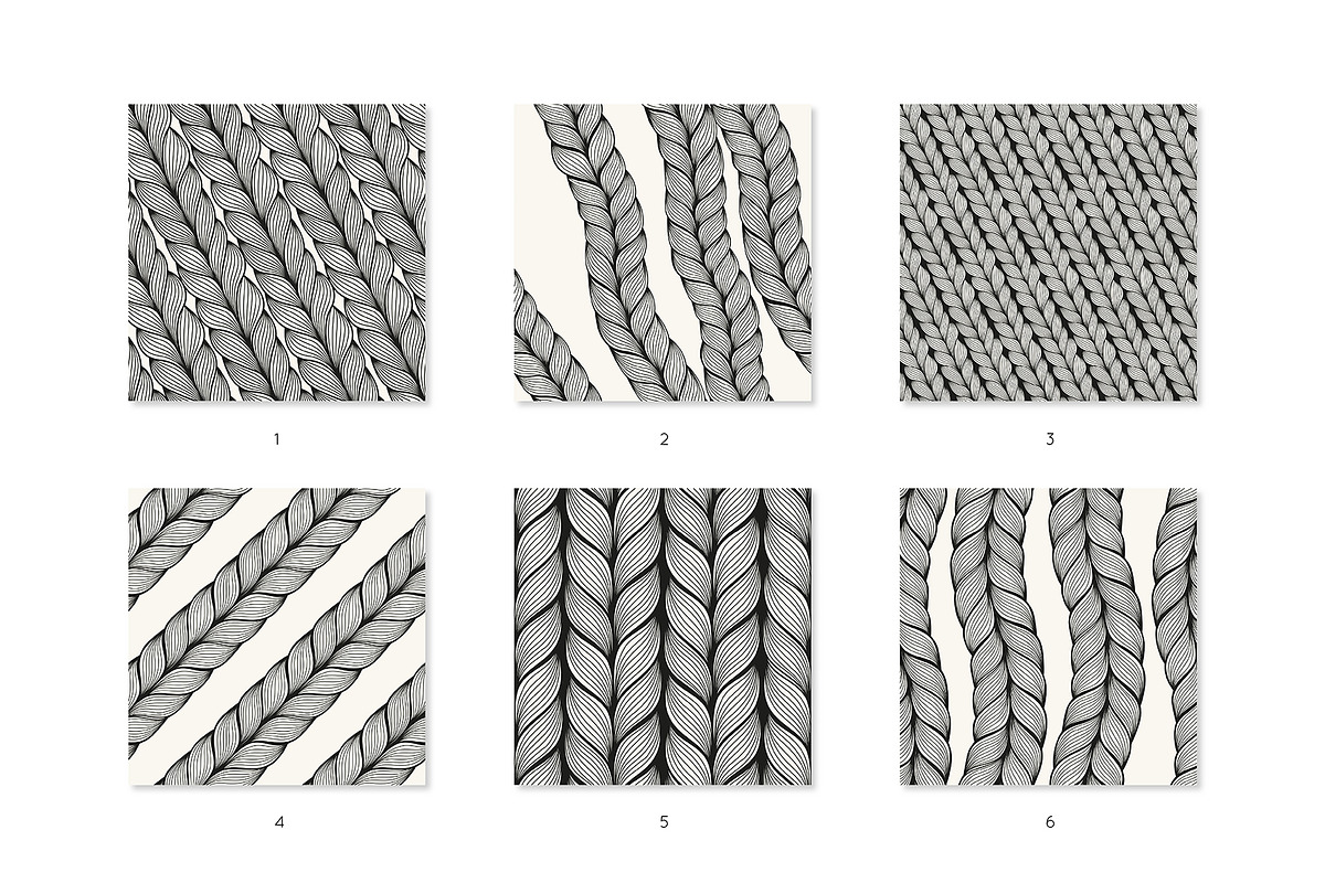 Braids. Seamless Pattern Set, a Pattern Graphic by Curly_Pat (Photo 3 of 7)