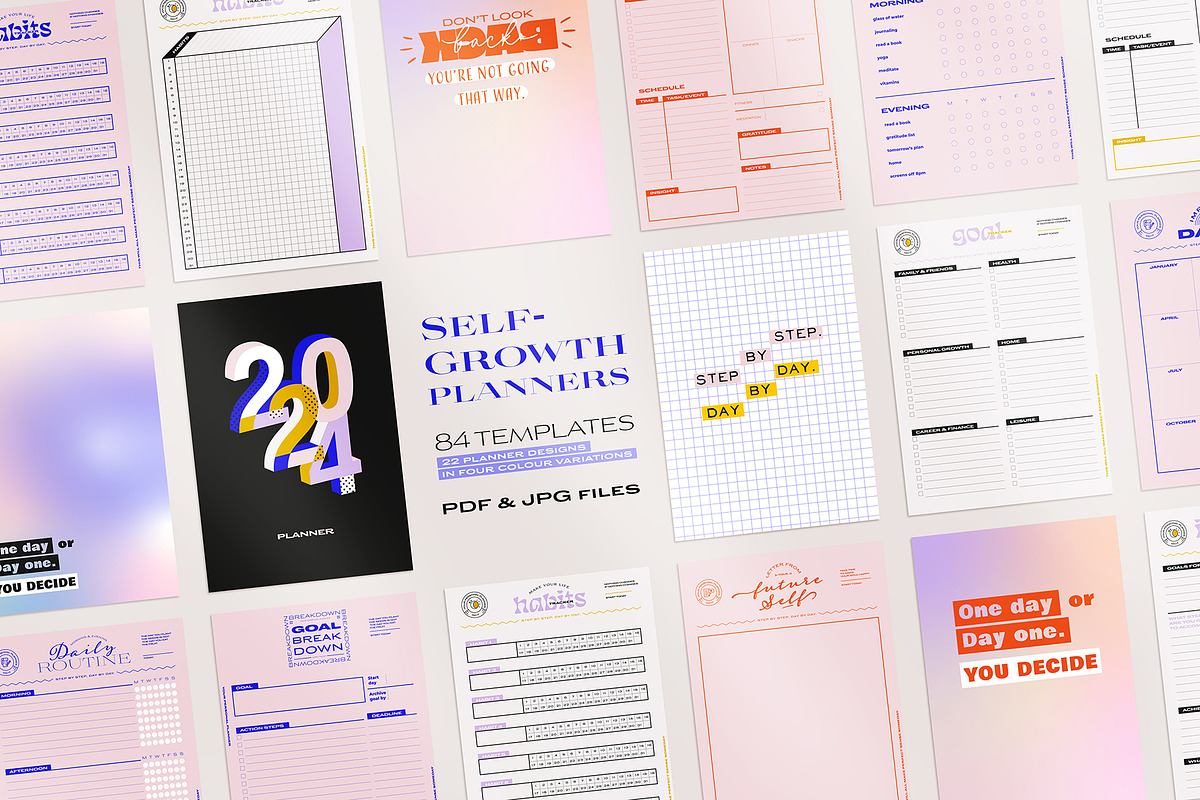 SELF GROWTH PLANNERS, a Stationery Template by Ruslana Lubenets (Photo 1 of 13)