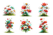 Whimsical spring daisy flower clipar, an Illustration by SinaCreation (Thumbnail 5 of 11)