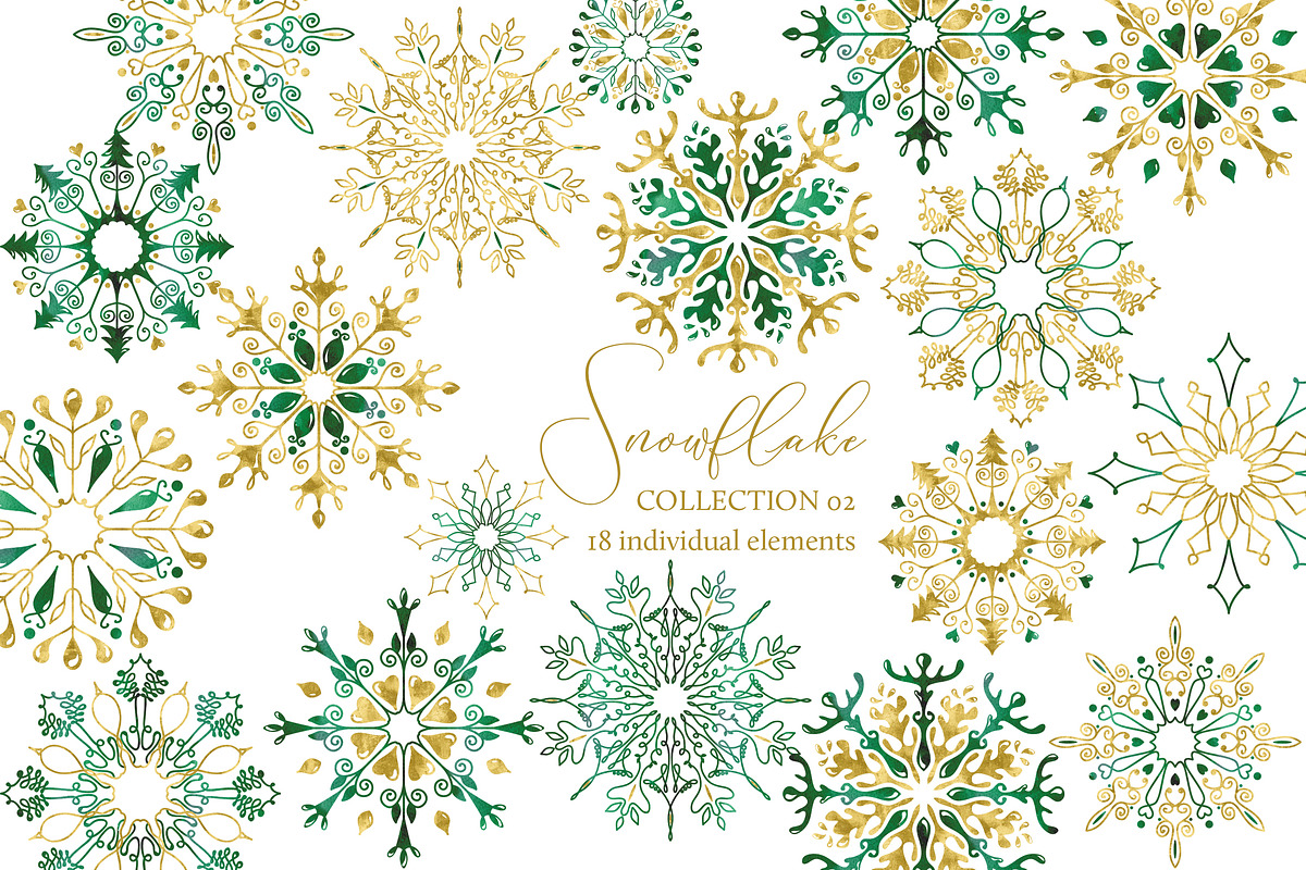 Snowflakes Clipart Collection 02, an Object Graphic by savanamm design (Photo 1 of 4)