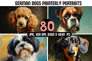 German Dogs Painterly Portraits, an Animal Illustration by PrintHaven Designs (Thumbnail 1 of 11)
