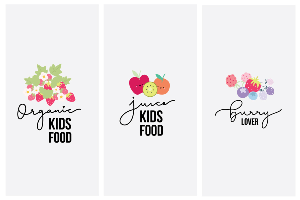 Kids fruit elements And LOGO element, a Decorative Illustration by MooBeer (Photo 4 of 8)