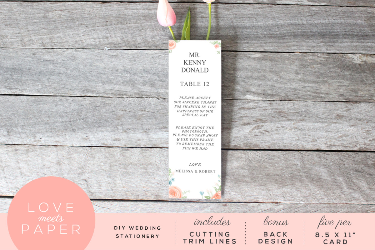 Photo Booth Table Place Card  PC1019, a Card Template by Love Meets Paper (Photo 3 of 3)