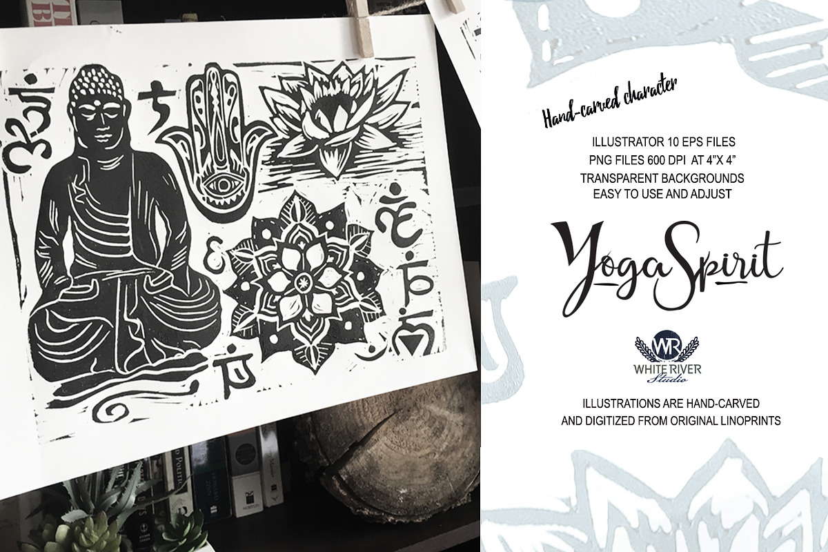 Yoga Spirit Linocuts, a Graphic by WhiteRiverStudio (Photo 3 of 5)