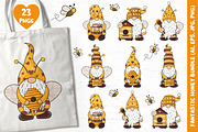 Bees and Honey Gnomes Clip Art, an Illustration by Mary-Mihh (Thumbnail 1 of 6)