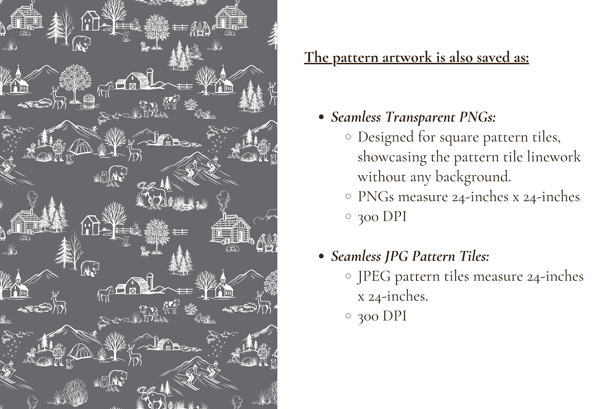 Vermont Toile Pattern Set, a Wallpaper Graphic by Hughes Studio