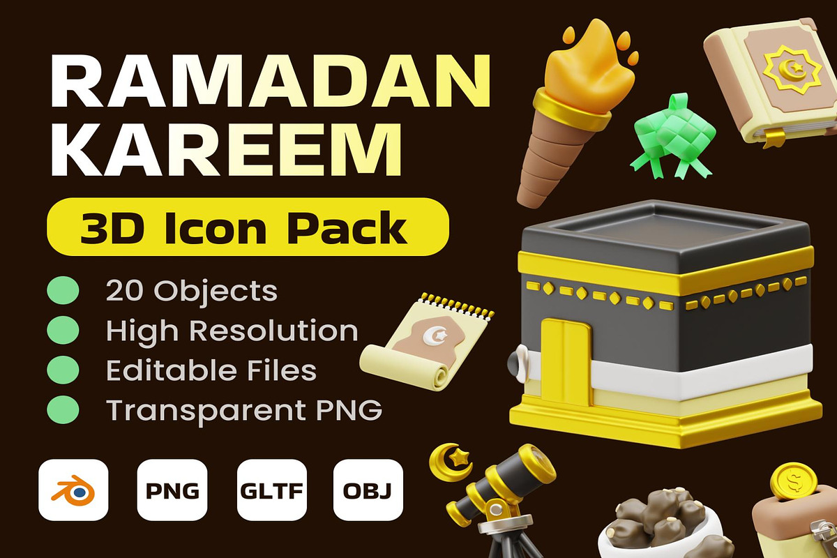 Ramadan Kareem 3D Icon Pack, an Object 3D Model by Creative Perspective (Photo 1 of 6)