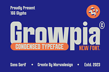 Growpia - A Modern Condensed Font
