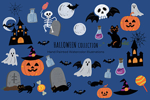 Halloween Watercolor Clipart