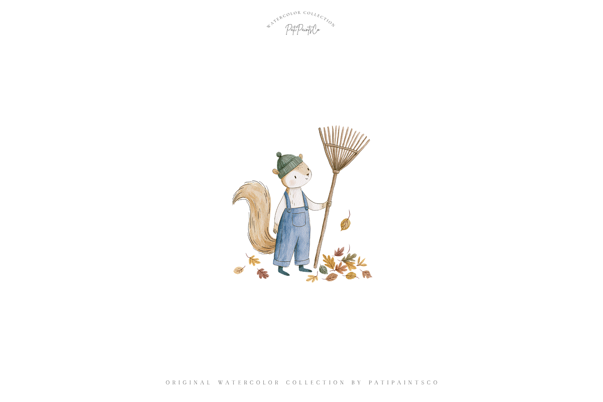 Nursery Woodland Animal Clipart Set, an Animal Illustration by Pati Paints (Photo 5 of 7)