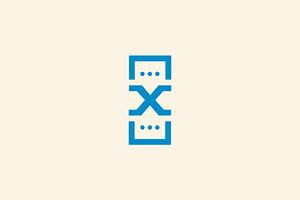 Letter X Chat Logo Design Template