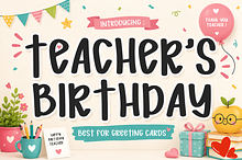 Teacher's Birthday-School Craft Font