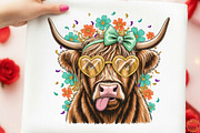 Valentine Day Highland Cow,Valentine, an Illustration by designcity5 (Thumbnail 5 of 9)