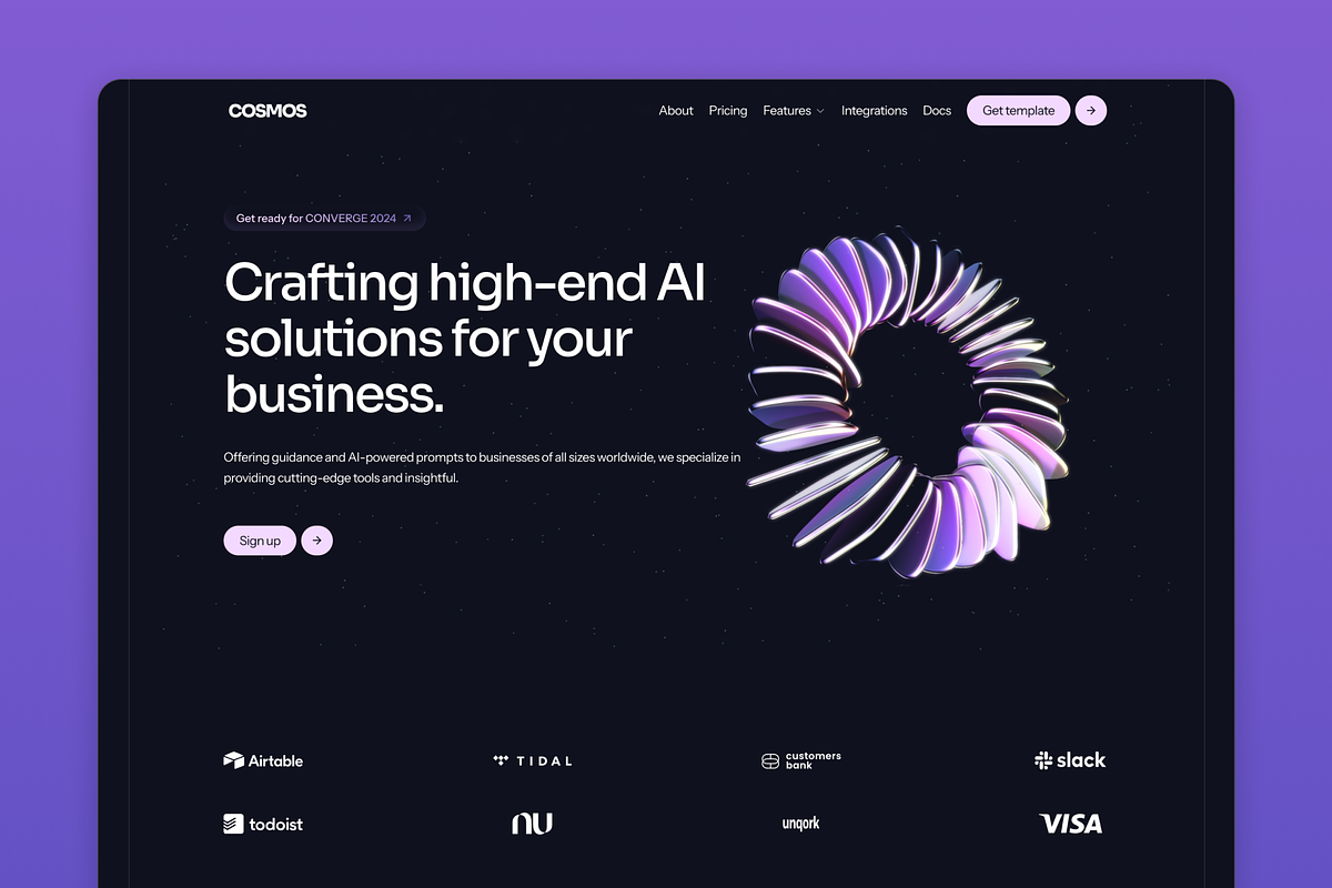 Framer Template – SaaS & AI, a Templates & Theme by THYMSN (Photo 1 of 4)