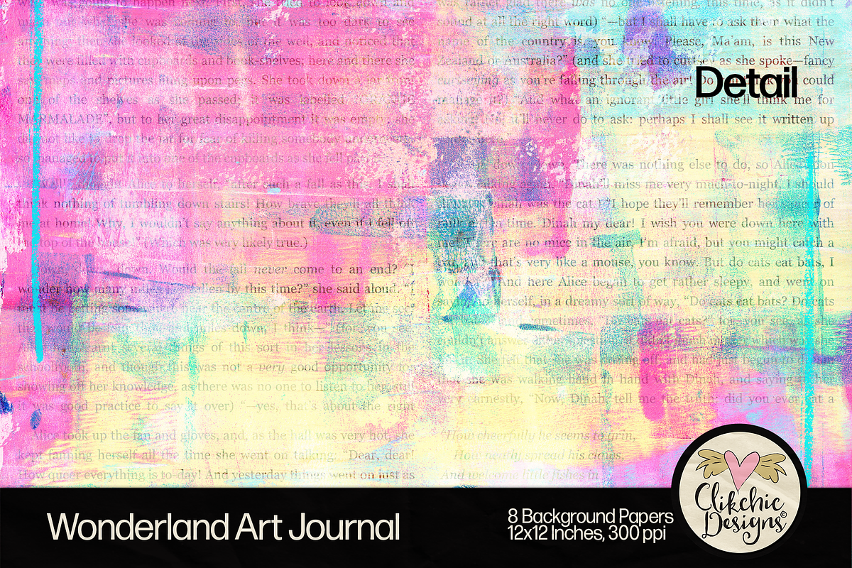 Wonderland Art Journal Backgrounds, a Texture Graphic by Clikchic Designs (Photo 3 of 10)