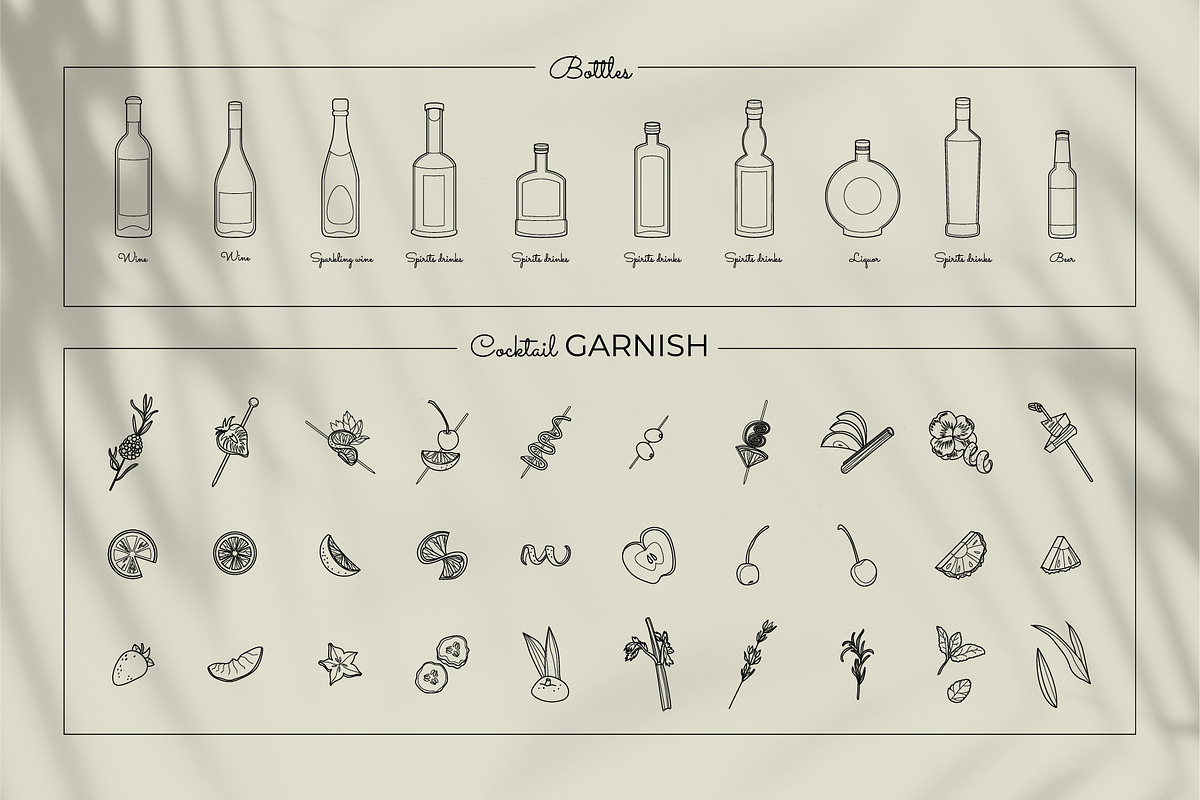 Elegant line art bar menu icons, an Outline Icon by Chakraborty Design (Photo 4 of 10)