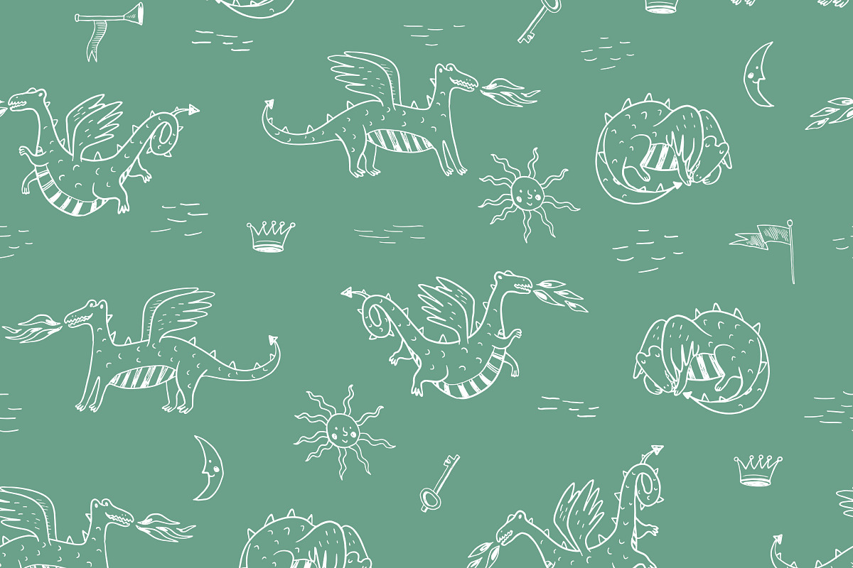 Fantasy Kingdom Dragons Bundle, a Pattern Graphic by GooseFrol (Photo 9 of 22)