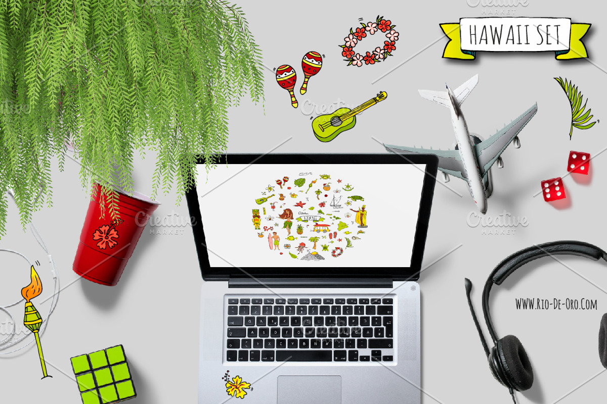 56 HAWAII hand drawn elements!, an Outline Icon by Natasha-Pankina.com (Photo 4 of 5)