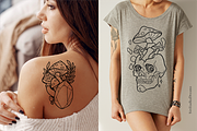 Mushrooms and skulls silhouette cutt, an Illustration by Siriliadka Dreams (Thumbnail 9 of 9)