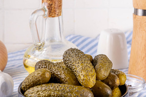 Homemade pickles, pickled gherkins or cucumbers, a Food & Drink Photo by Rimma