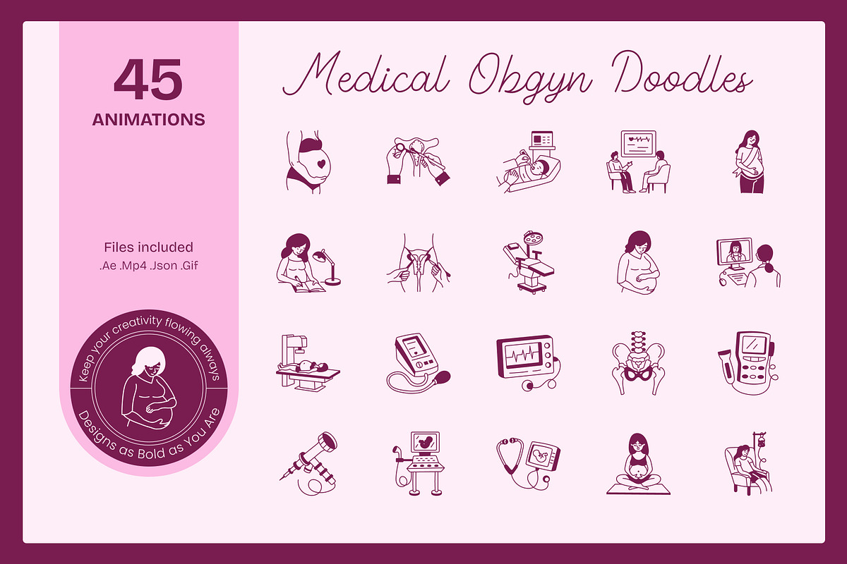 Animated Medical Obgyn Doodles, an Outline Icon by Vectors Market (Photo 1 of 4)