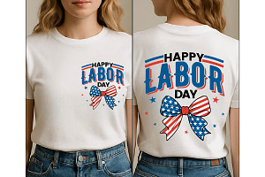Labor Day Coquette Bow PNG SVG, an Object Graphic by EllaMaiyaali