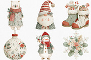 Watercolor Boho Christmas Clipart, an Illustration by Canvas Craft (Thumbnail 3 of 8)