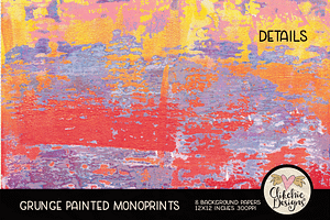 Grunge Painted Monoprint Backgrounds