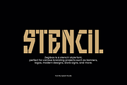 Zegibos - Stencil Font, a Sans Serif Font by Iqsiart Studio (Thumbnail 2 of 7)