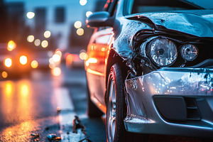 Damaged car after a traffic accident, a Transportation Photo by MistyDay