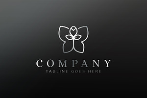 Rose Butterfly Logo Template