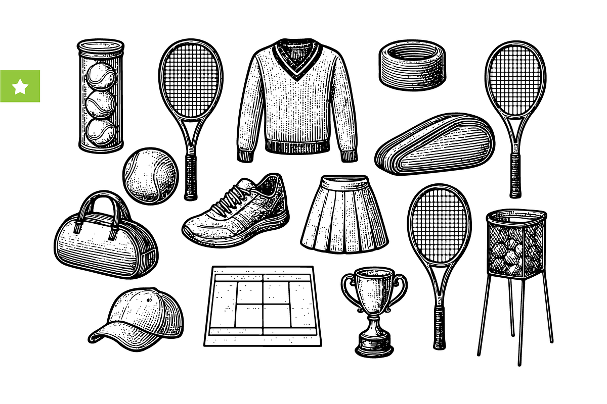 Tennis Equipment, an Object Graphic by RT Studio