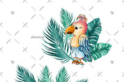 Cute Parrots Watercolor Cliparts, an Animal Illustration by Phantasia Design (Thumbnail 4 of 8)