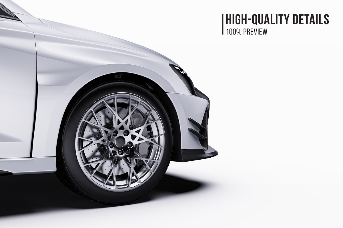 2026 Sport Performance Sedan Set, an Advertising Mockup by Halal Graphic Studio (Photo 4 of 12)