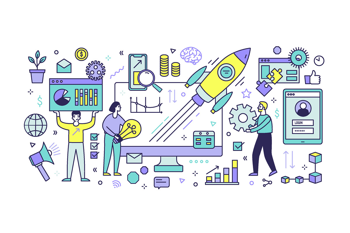 Startup concept banner, a Work Illustration by Good Studio (Photo 2 of 4)