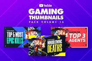 Gaming Youtube Thumbnails Pack 16