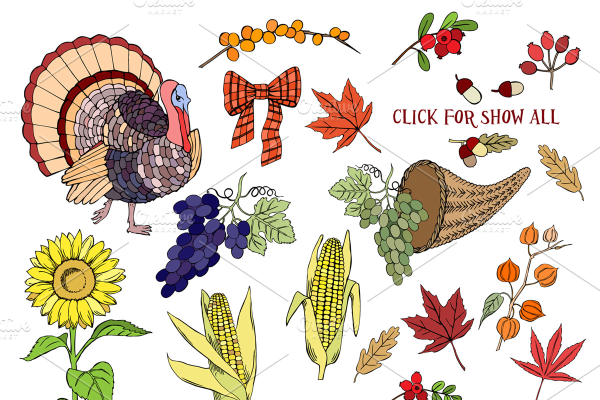 Thanksgiving Day Set, a Decorative Illustration by Nataliapiache (Photo 2 of 2)