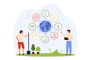 Sustainable Energy and Recycling, an Illustration by Flashvector